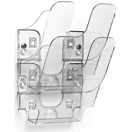 Durable FlexiPlus 2 Wall Mounted Literature Holder, A5 Portrait, Clear