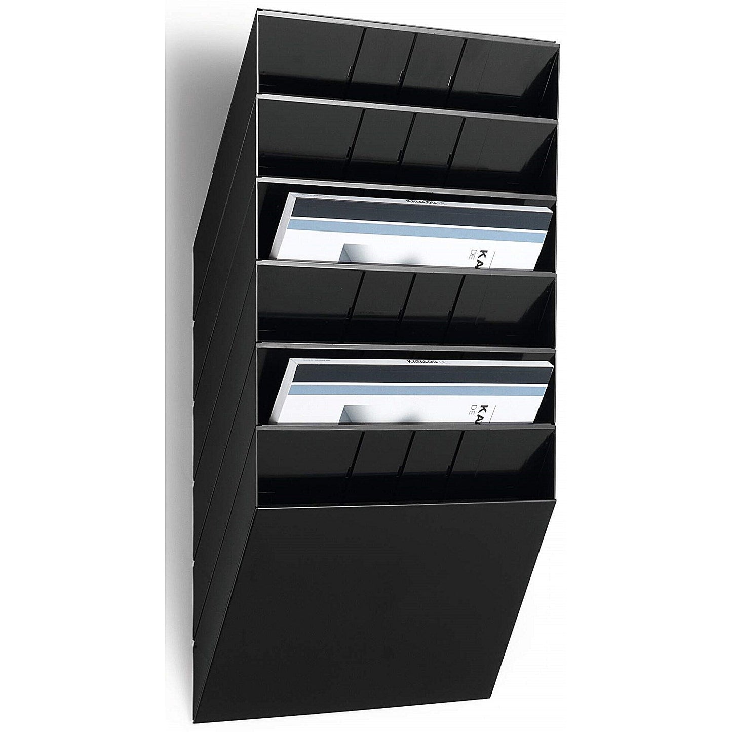 Durable FlexiBoxx 6 Wall Mounted Literature Holder, A4 Landscape, Black Easy2Order : 1709785060