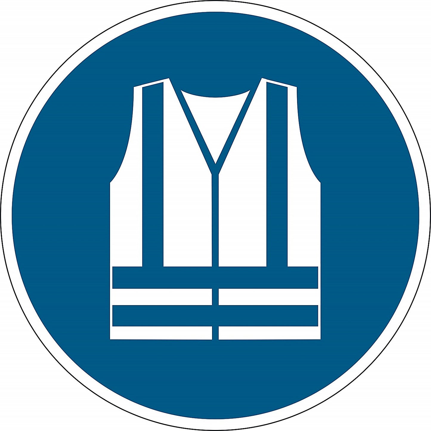 Durable 'Use Safety Vest' Safety Sticker, Diameter 430mm