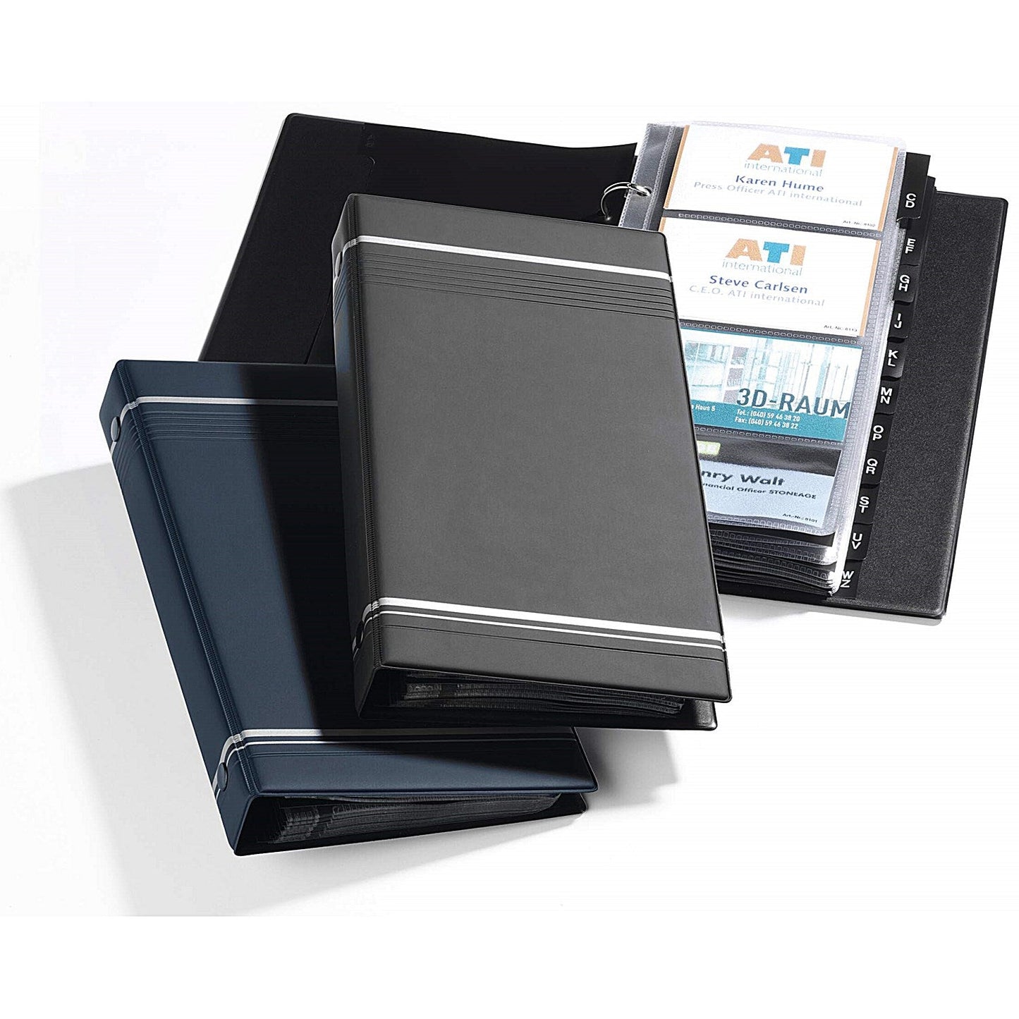 Durable Visifix 200 Business Card Ring Binder Album, A-Z Index Tabs, Black Easy2Order : 238558