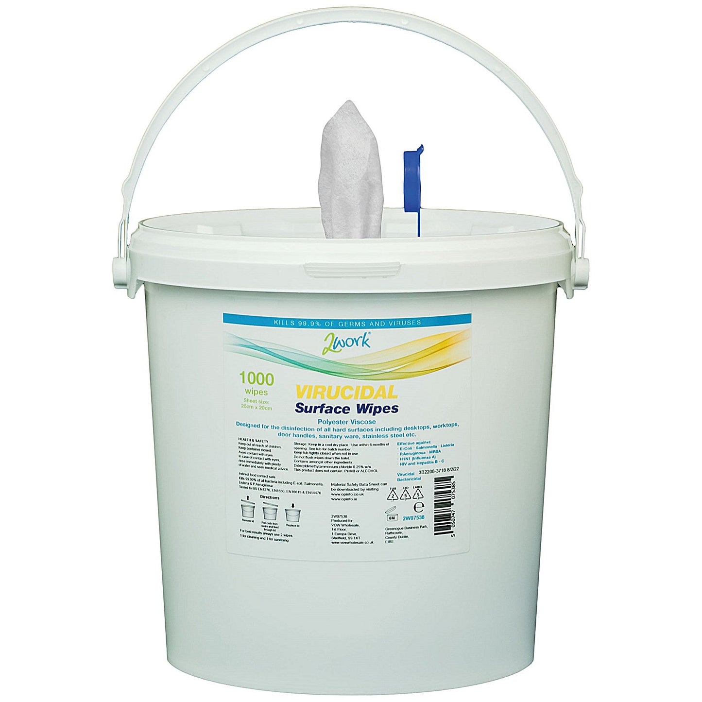 2Work Virucidal Multi Surface Wipes, Pack of 1000 Easy2Order : 2W07538