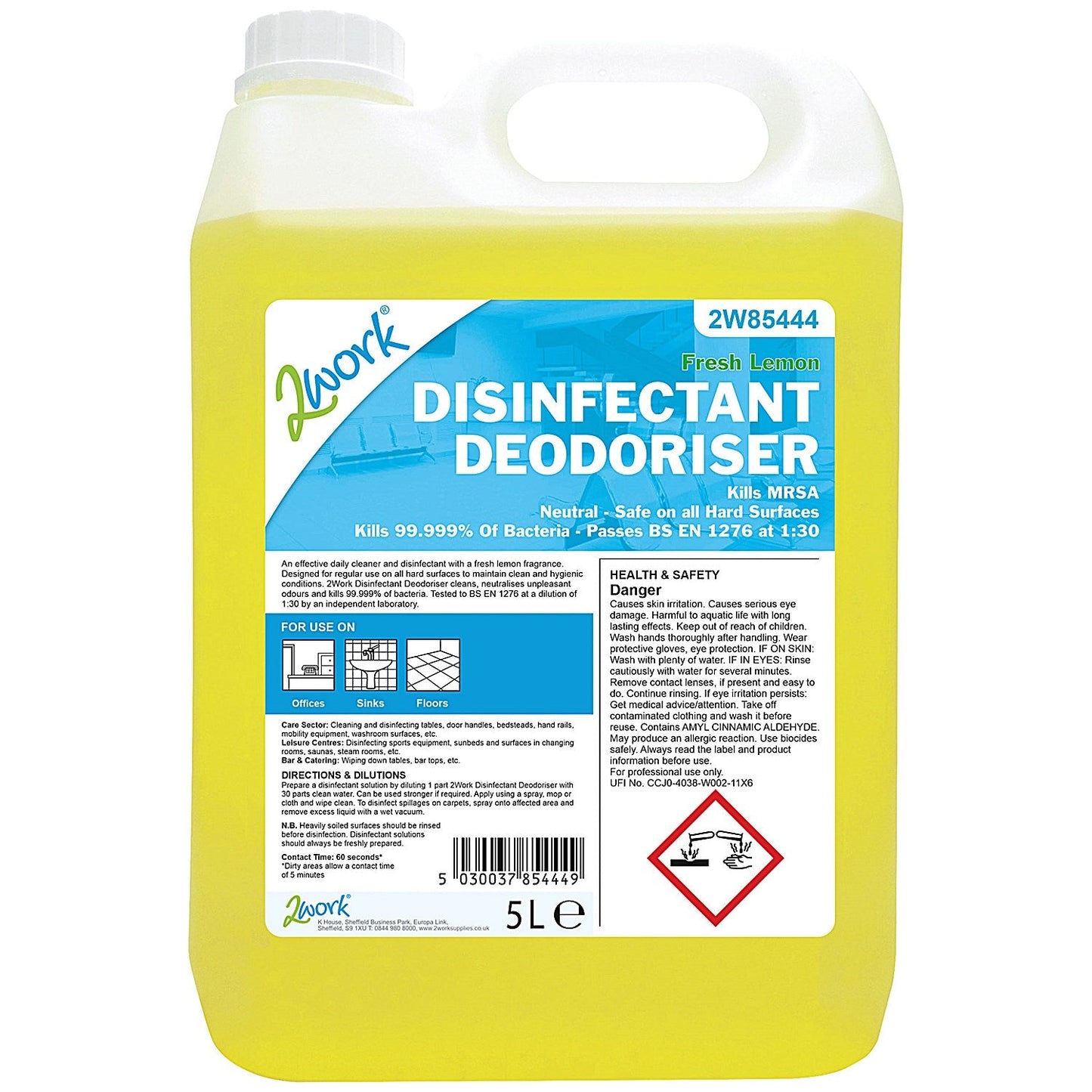 2Work Disinfectant Deodoriser, 5 Litres Easy2Order : 2W85444