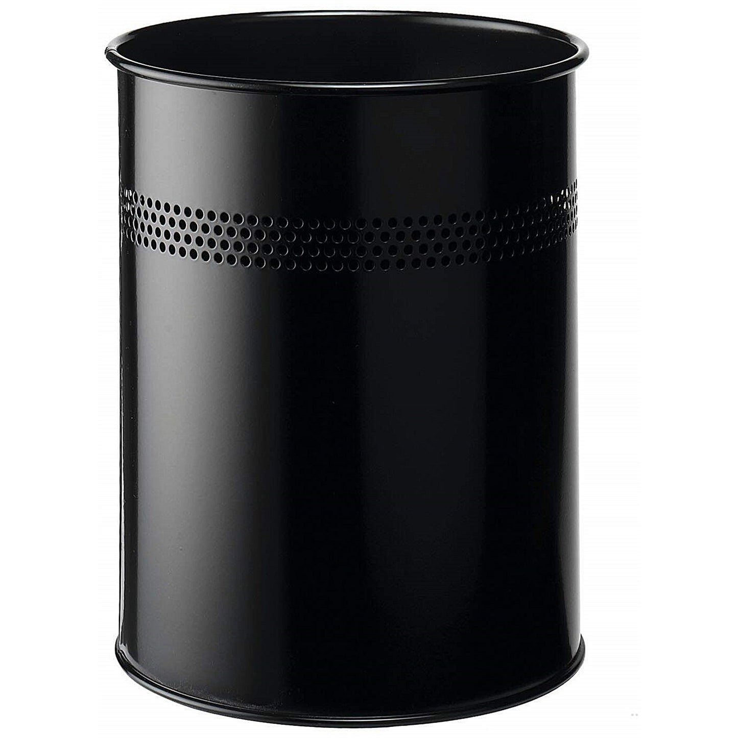 Durable Metal Waste Bin, 15 Litre, Black