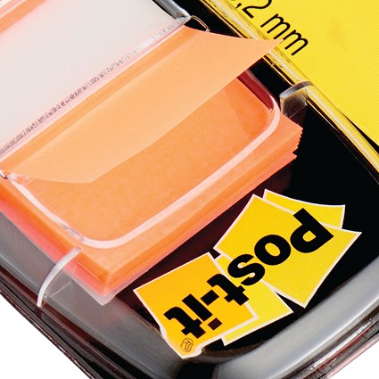 Post-it Index Flags, 25 x 43mm, Orange, Pack of 12(600 Flags in total)