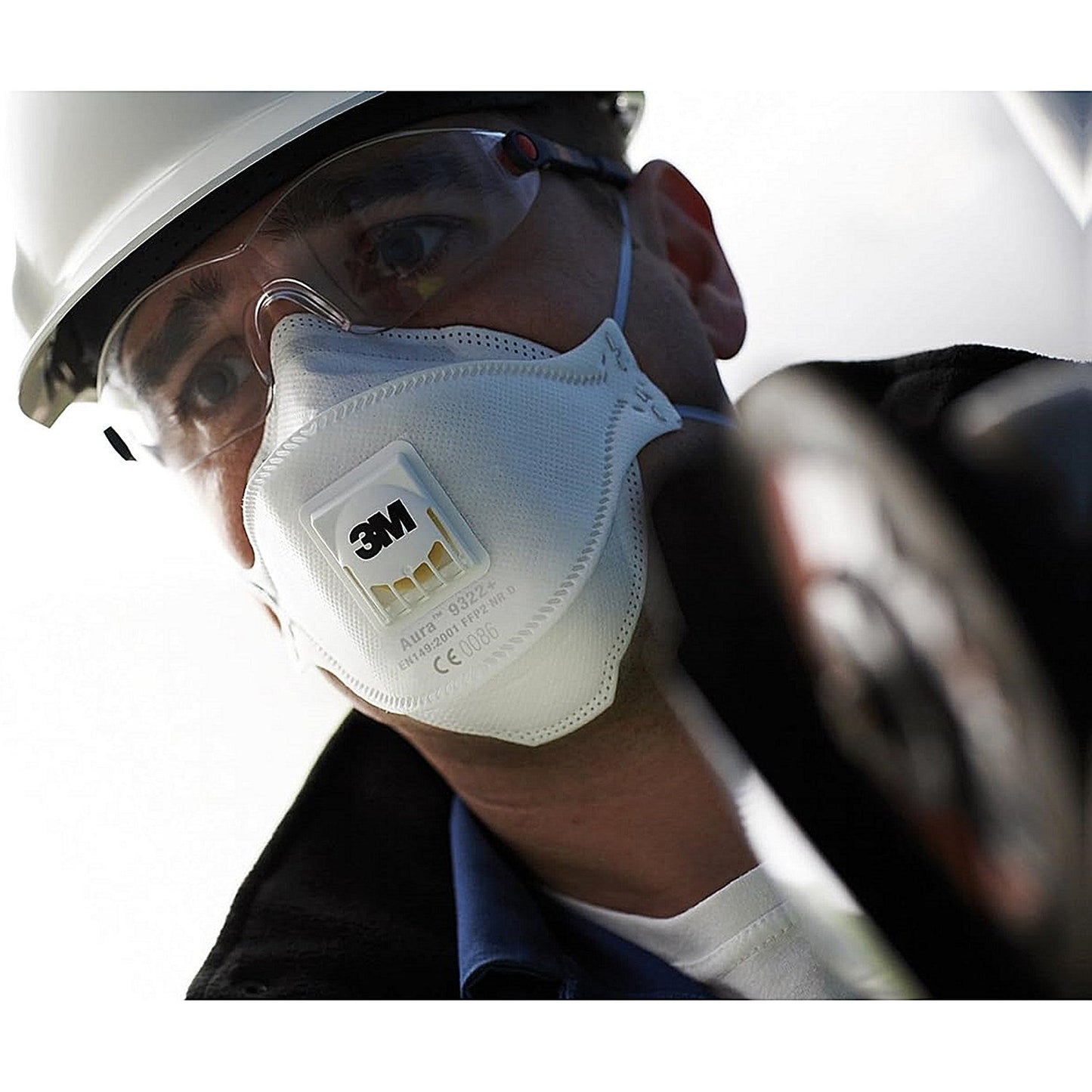 3M Aura 9332+ FFP3V Fold-Flat Valved Mask, White, Pack of 10 Easy2Order : 3M9332PLUS