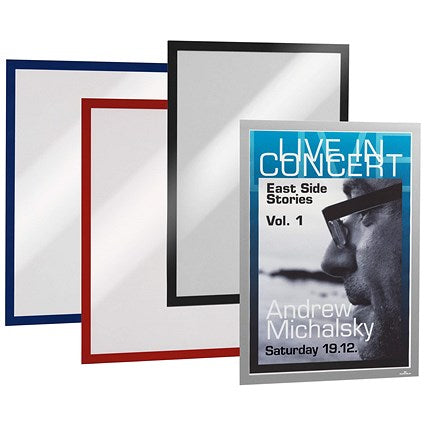 Durable Duraframe Self Adhesive Signage Frame, A3, Blue, Pack of 6