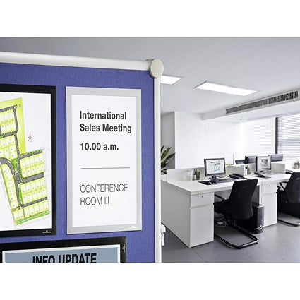 Durable Duraframe Grip Fabric Adhesive Signage Frame, A4, Black