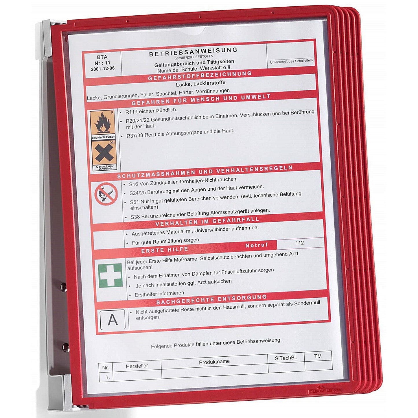 Durable Vario Wall Display Panel System, 5 Red Panels Included Easy2Order : 555103