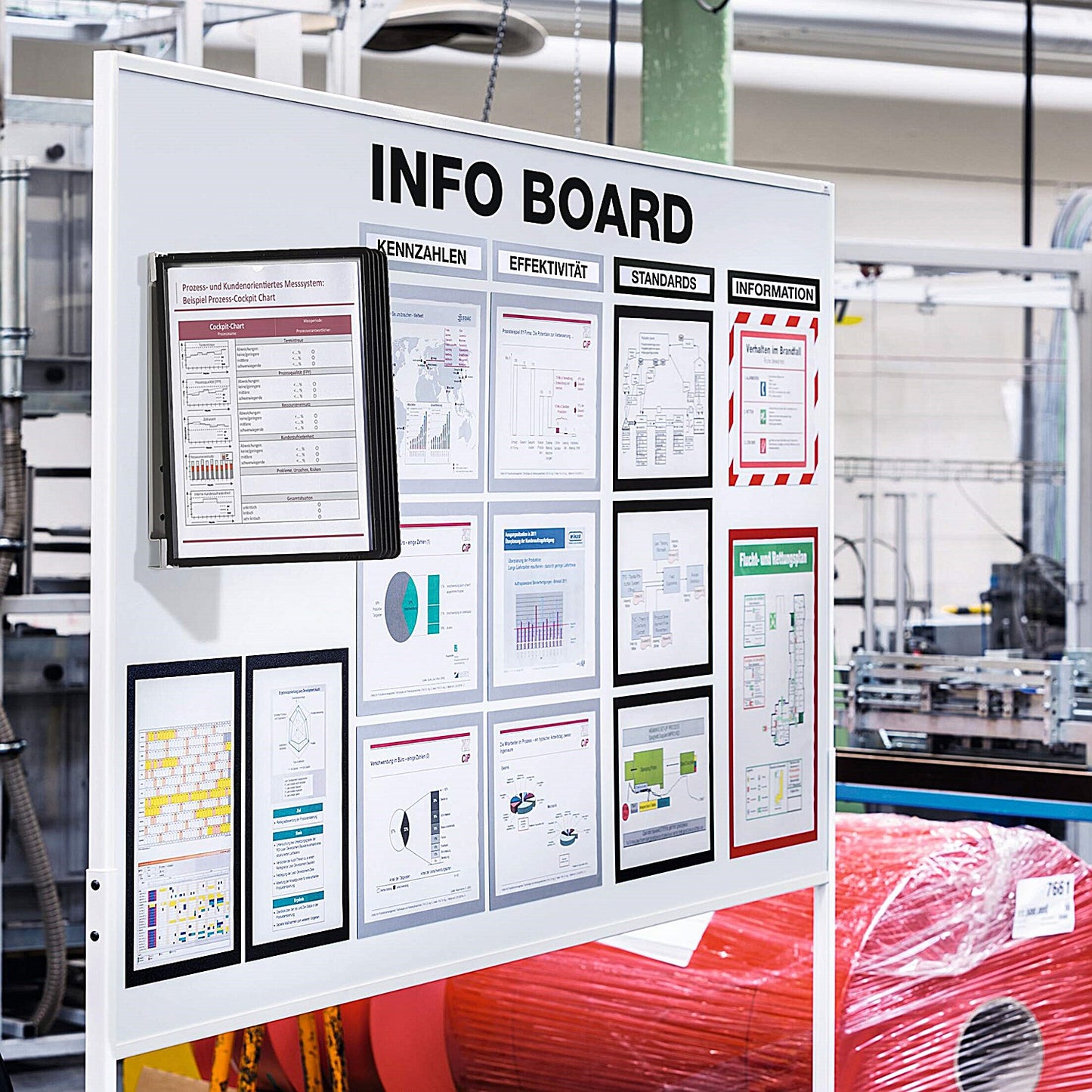 Durable Vario Magnet Wall Display Panel System, 5 Black Panels Included