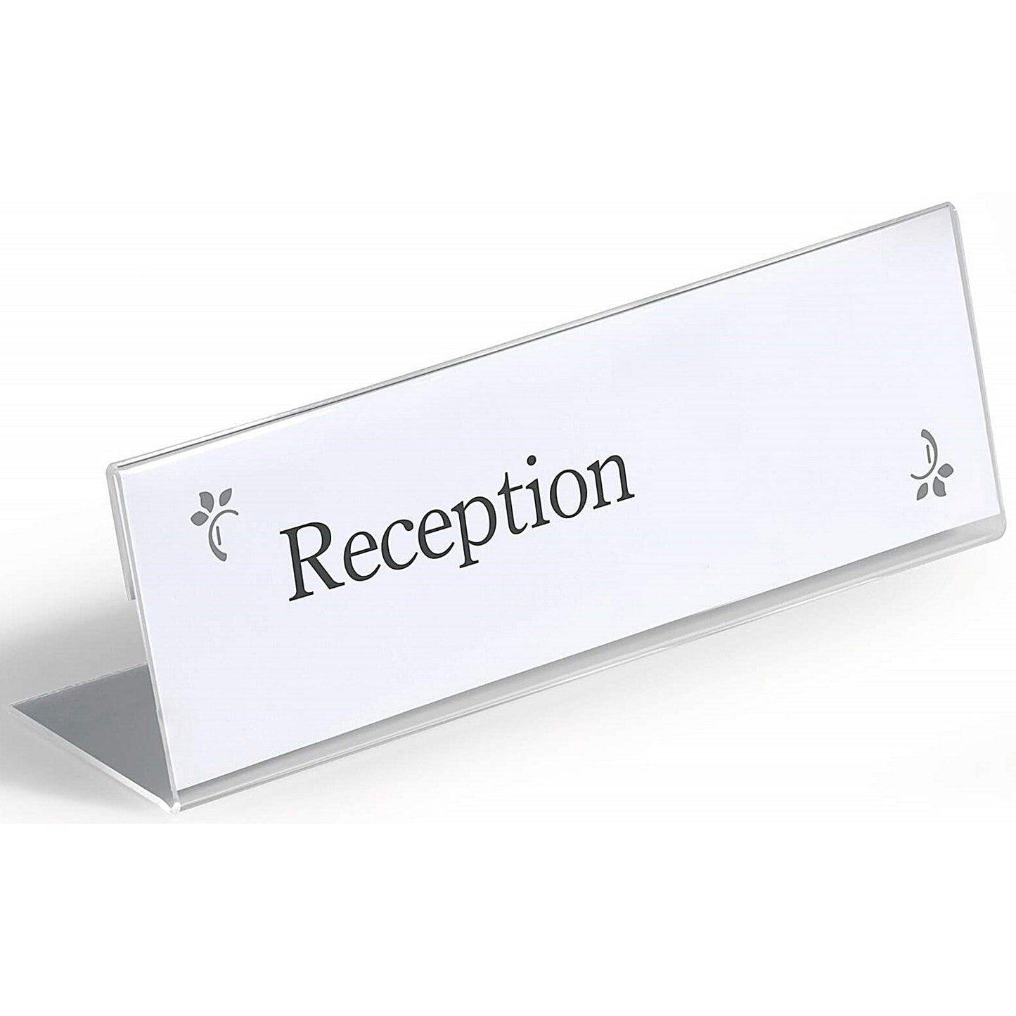 Durable Clear Acrylic Table Place Name Holders and Inserts, 61x210mm, Pack of 10 Easy2Order : 803119