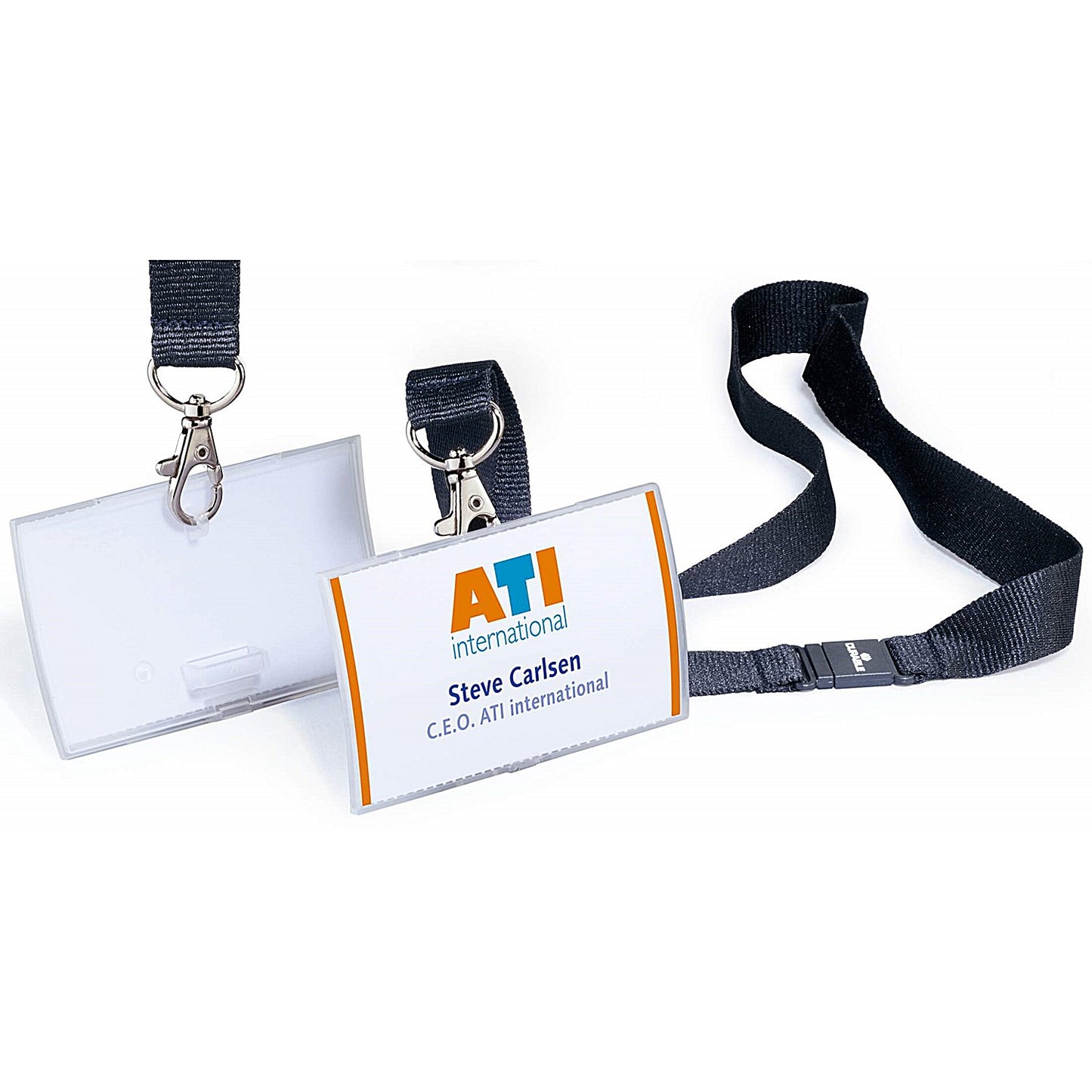 Durable Click Fold Safety-Clip Lanyard Name Badge ID Holders, 54x90mm, Pack of 10