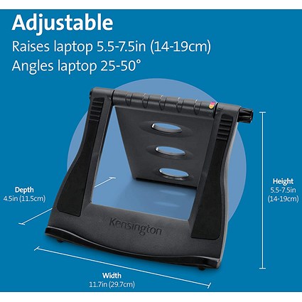 Kensington SmartFit Easy Stand Laptop Stand, Adjustable Tilt, Black