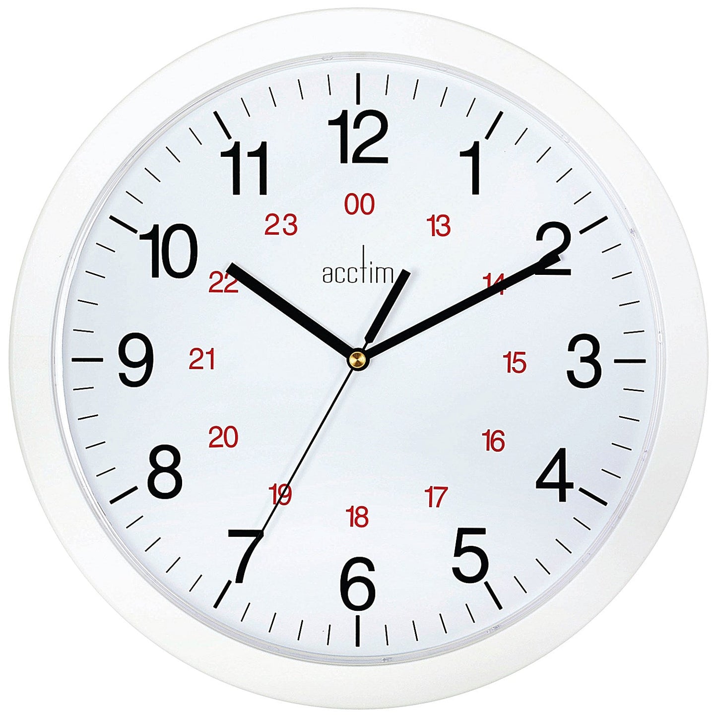 Acctim Metro 24 Hour Plastic Wall Clock 300mm White Easy2Order : ANG21162