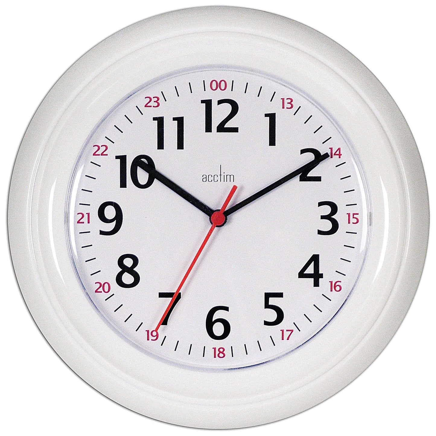 Acctim Wexham 24 Hour Plastic Wall Clock White Easy2Order : ANG21862