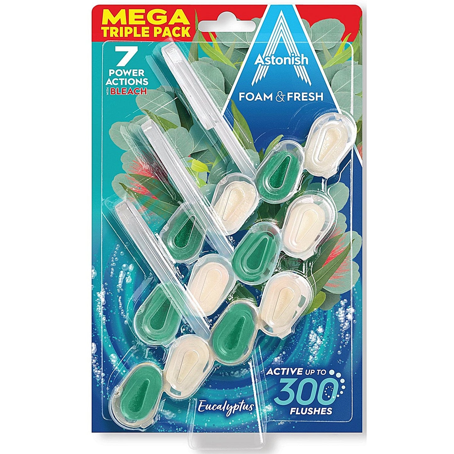 Astonish Foam and Fresh Eucalyptus Toilet Blocks x3 (Pack of 9) Easy2Order : AST21399