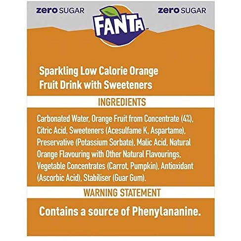 Fanta Zero, 24x330ml Cans