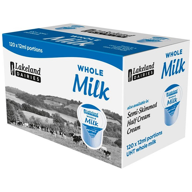 Lakeland UHT Whole Milk Pots, 12ml, Pack of 120