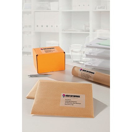 Avery L7565-25 Laser Labels, 8 Per Sheet, 99.1x67.7mm, Clear, 200 Labels