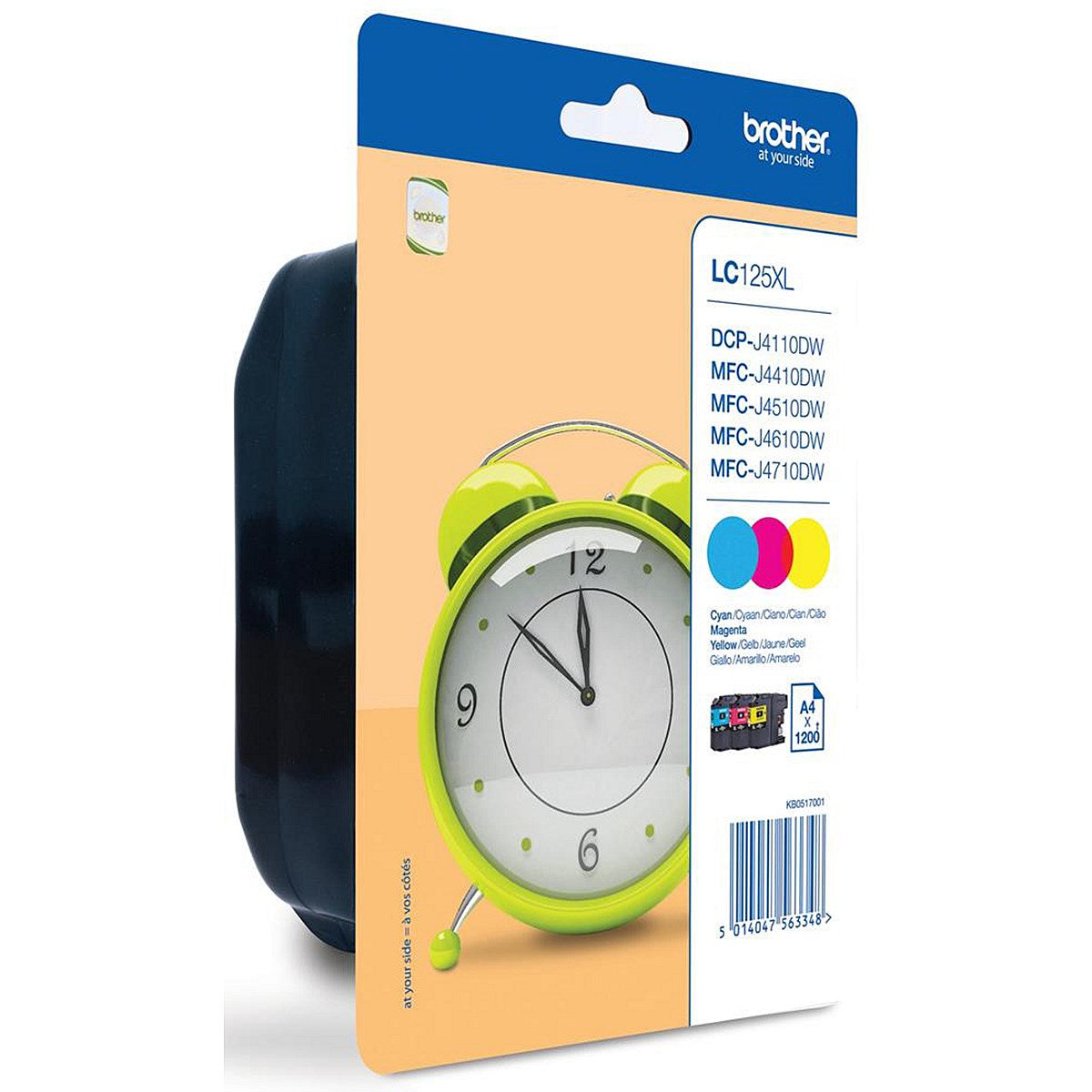 Brother LC125XL High Yield Inkjet Cartridge Value Pack - Cyan, Magenta & Yellow (3 Cartridges)
