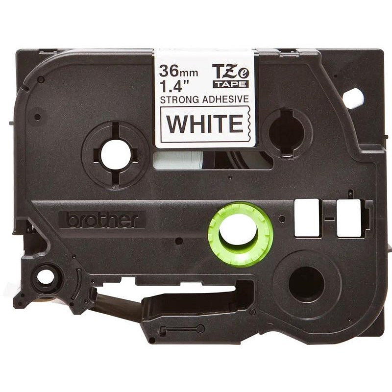 Brother P-Touch TZe-S261 Stong Adhesive Label Tape, Black on White, 36mmx8m