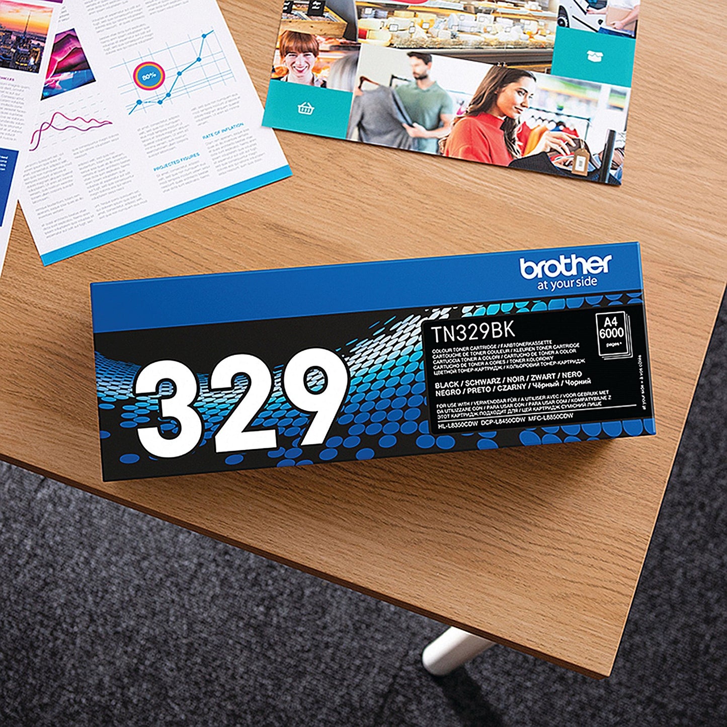 Brother TN329BK Black High Yield Laser Toner Cartridge