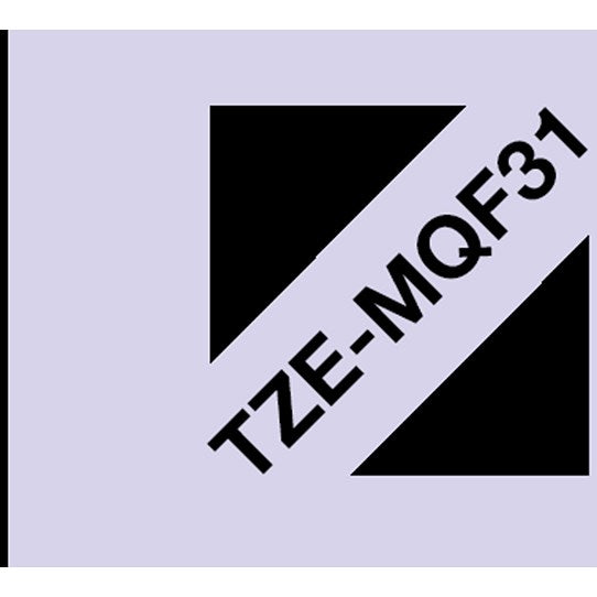 Brother P-Touch TZe-MQF31 Label Tape, Black On Pastel Purple, 12mmx4m