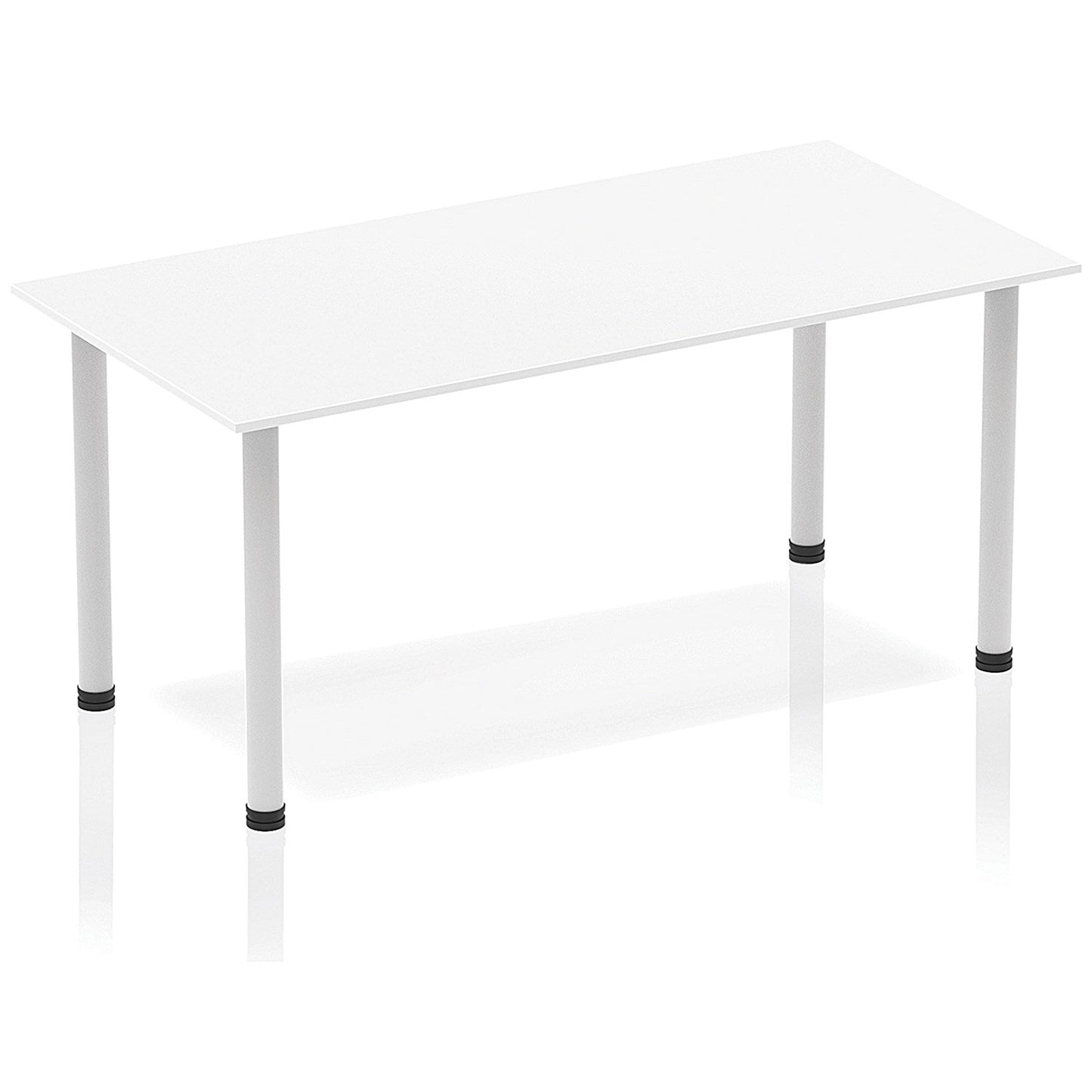 Impulse Rectangular Table, 1400mm, White, Silver Post Leg Easy2Order : BF00173