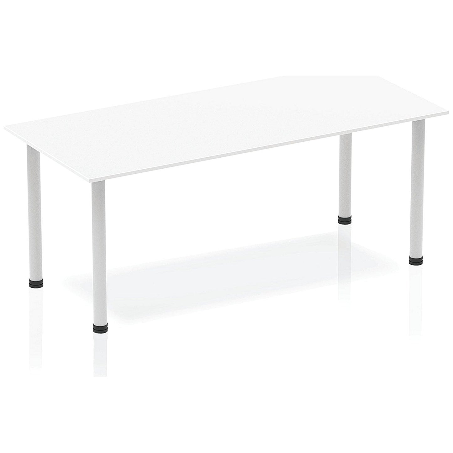 Impulse Rectangular Table, 1800mm, White, Silver Post Leg Easy2Order : BF00175