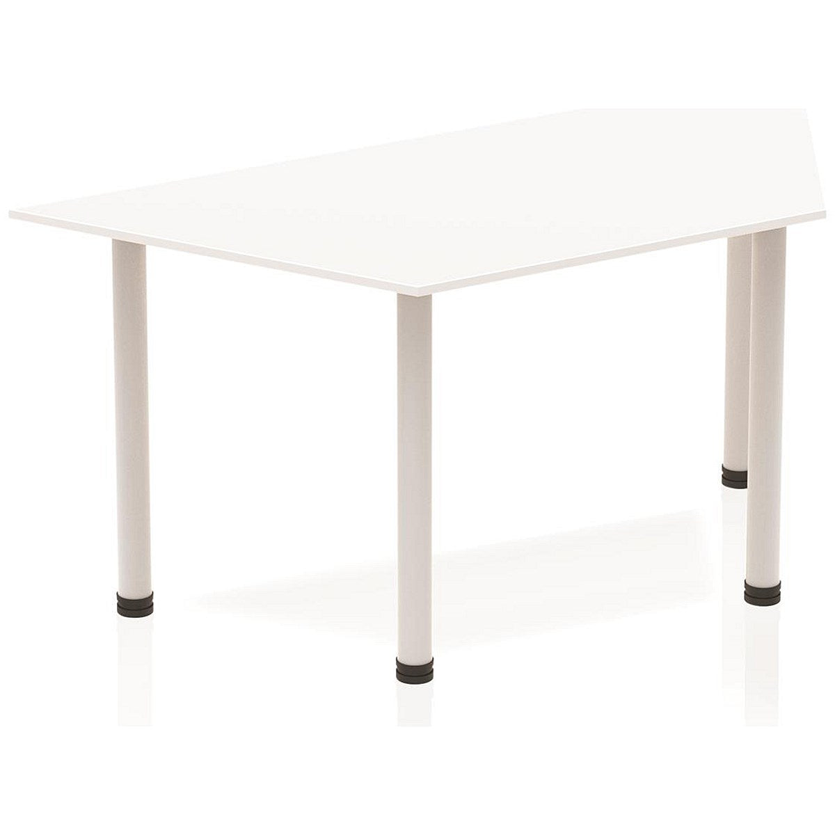 Impulse Trapezoidal Table, 1600mm, White, Silver Post Leg Easy2Order : BF00176