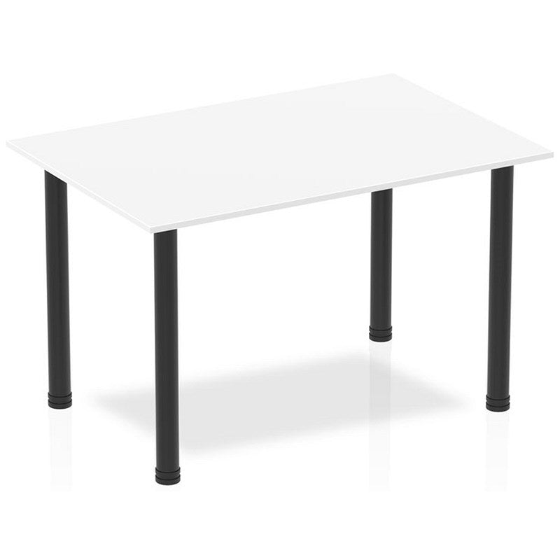 Impulse Rectangular Table, 1200mm, White, Black Post Leg Easy2Order : BF00367
