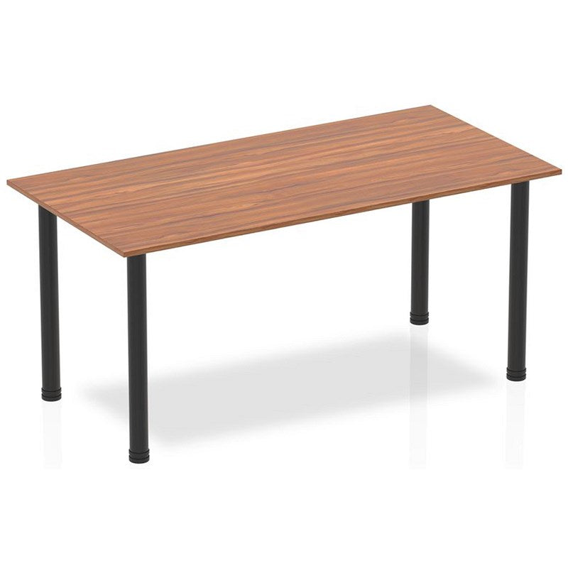 Impulse Rectangular Table, 1600mm, Walnut, Black Post Leg Easy2Order : BF00379
