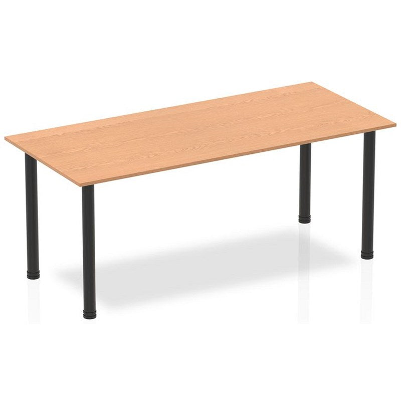 Impulse Rectangular Table, 1800mm, Oak, Black Post Leg Easy2Order : BF00383
