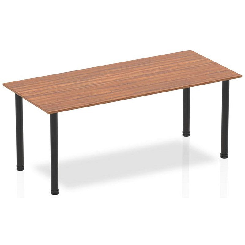Impulse Rectangular Table, 1800mm, Walnut, Black Post Leg Easy2Order : BF00384