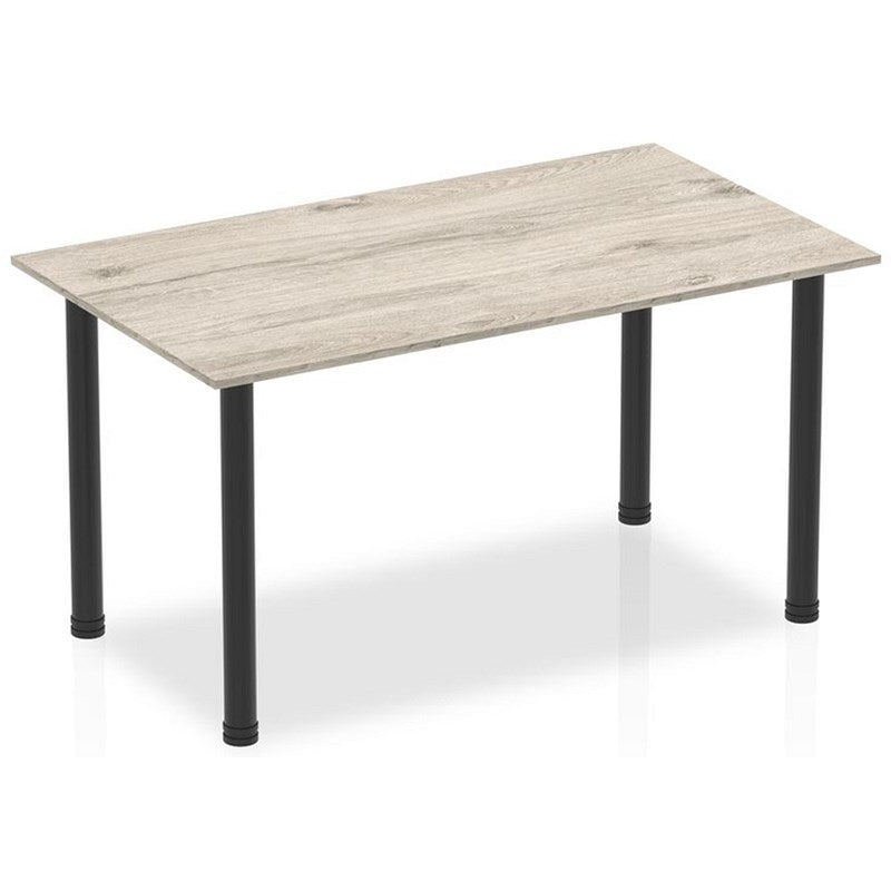 Impulse Rectangular Table, 1400mm, Grey Oak, Black Post Leg Easy2Order : BF00399