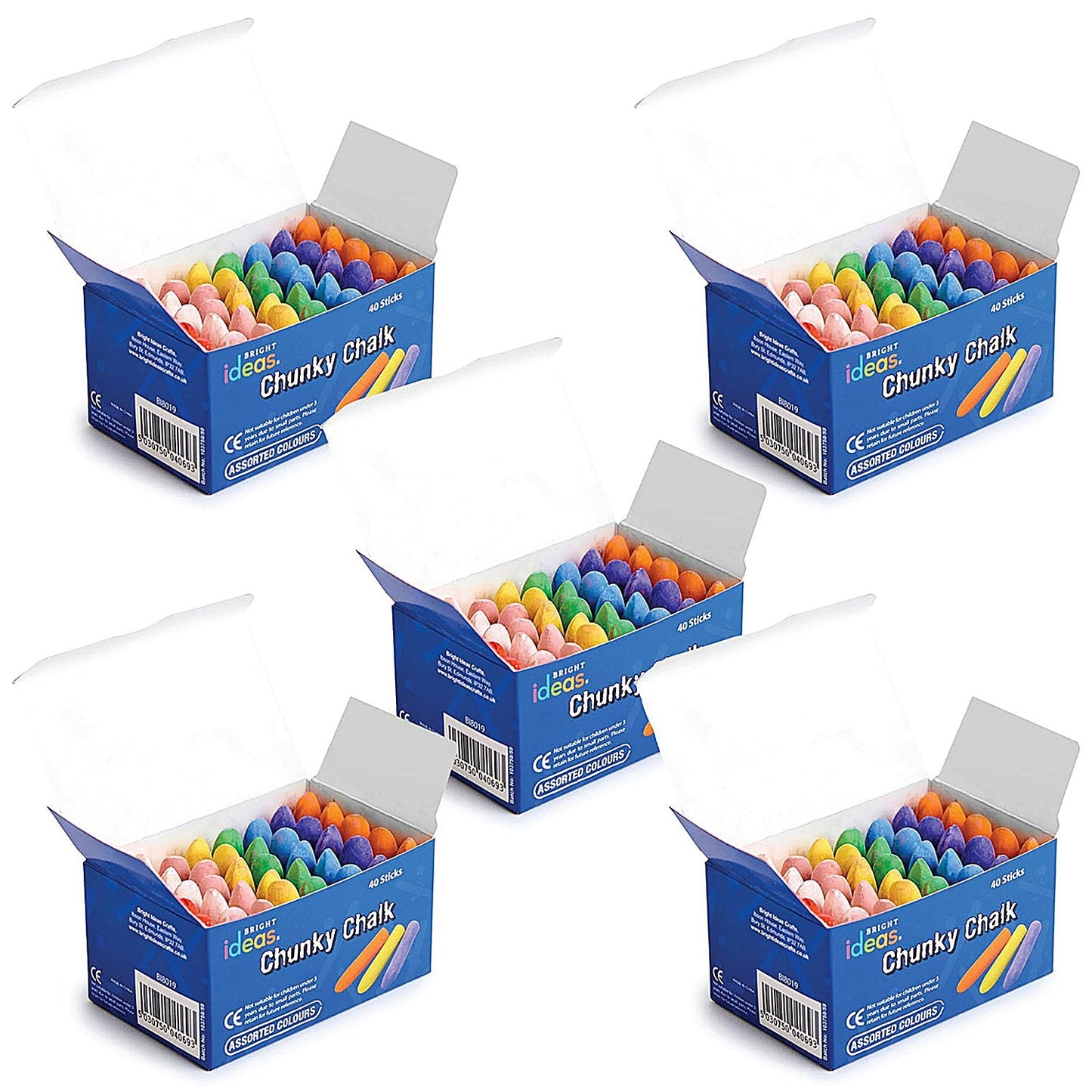 Bright Ideas Chunki Chalks Assorted (Pack of 40) Easy2Order : BI03790