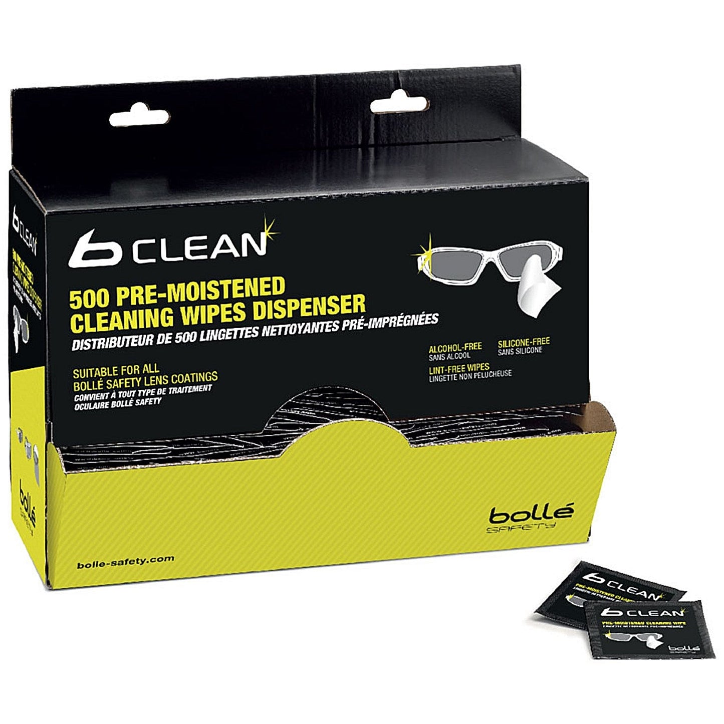 Bolle Safety B500 Lens Cln Wipes(500) Easy2Order : BOPACW500