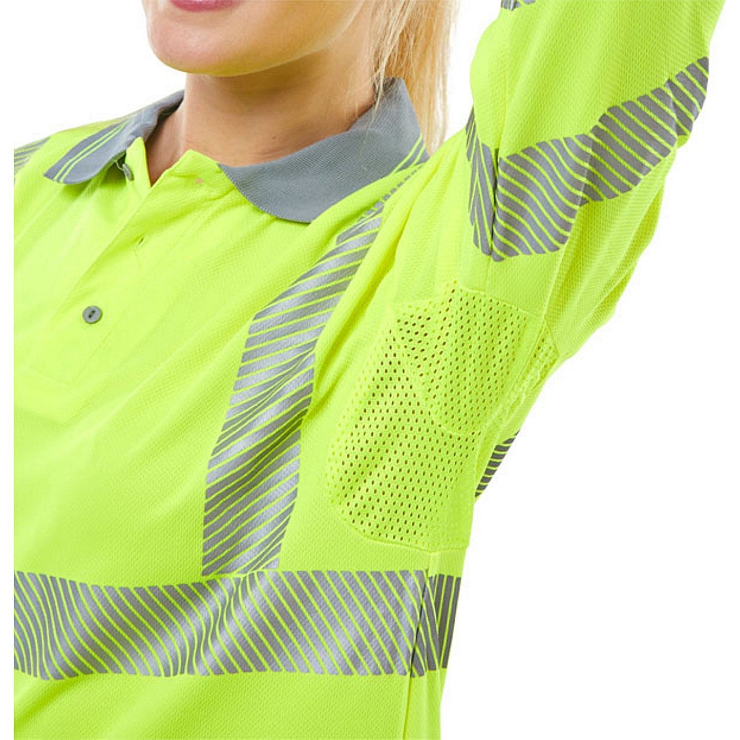 Beeswift High Visibility Executive Long Sleeve Polo Shirt, Saturn Yellow, 4XL Easy2Order : BPKEXECLSSY4XL