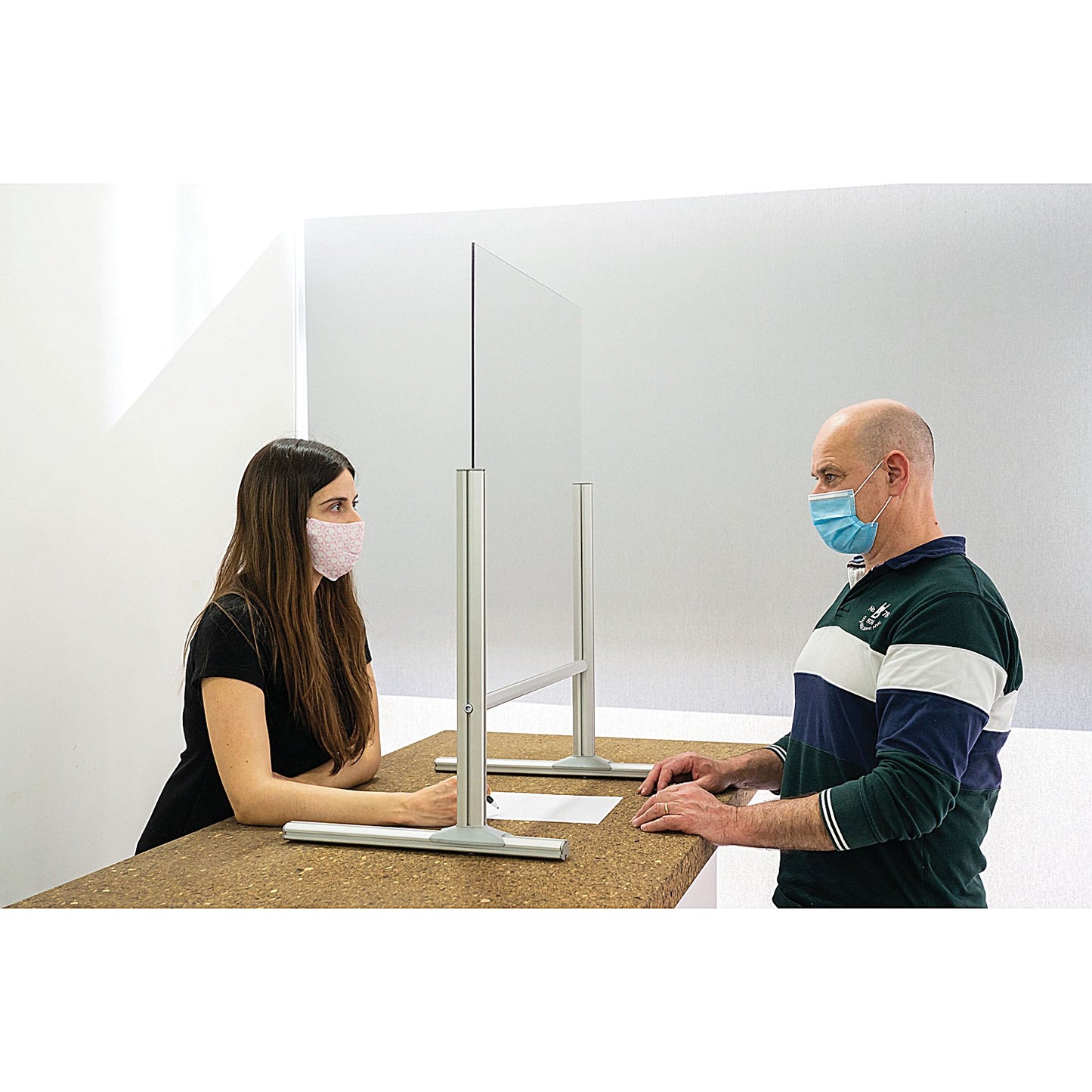 Bi-Office B Desk Glass Protection Screen, 650x850mm