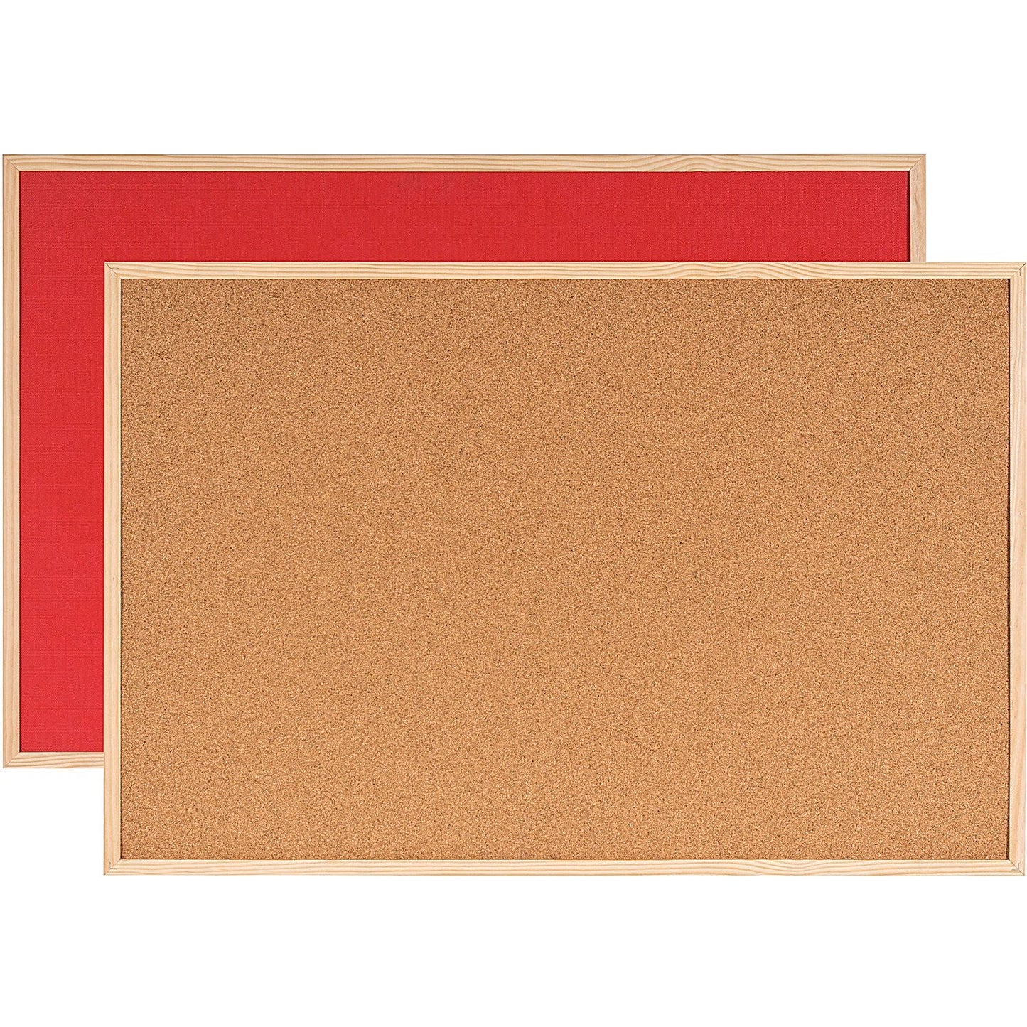 Bi-Office Double-Sided Cork And Red Felt Board, 900x600mm, Wooden Frame Easy2Order : BQ04071