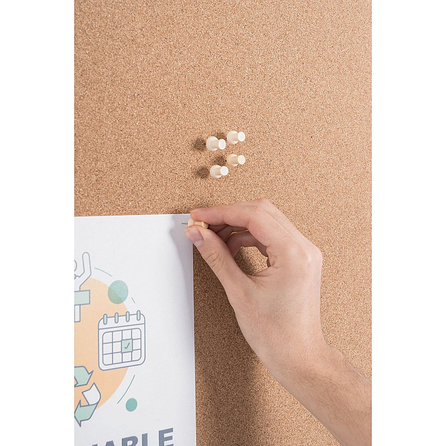 Bi-Office Wooden Push Pins, Pack of 20 Easy2Order : BQ48008