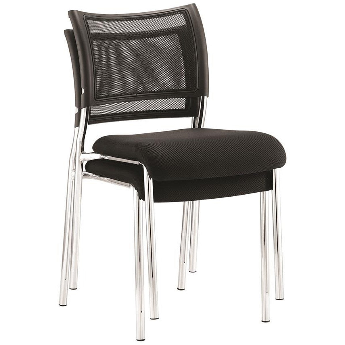 Brunswick Visitor Chair, Chrome Frame, Black Easy2Order : BR000021