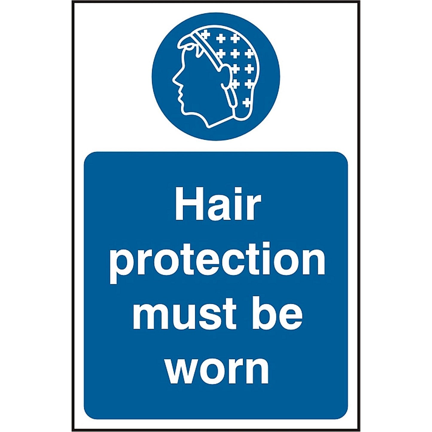 B-Safe Hair Protection Must Be Worn Sign, 200x300mm, Self Adhesive, Pack of 5