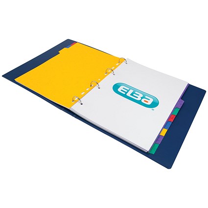Elba Heavyweight Subject Dividers, 10-Part, Blank Multicolour Tabs, A4, Multicolour