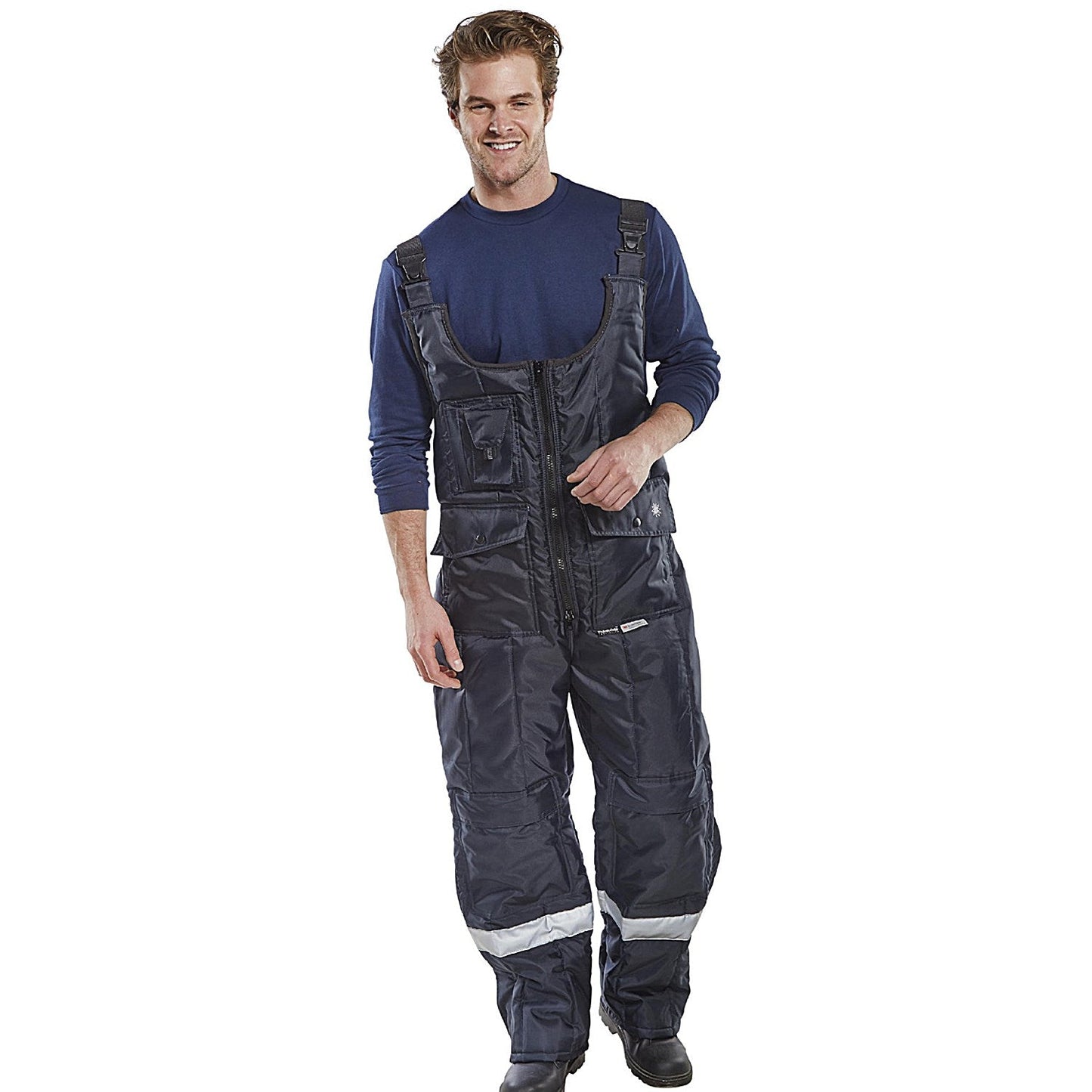 Beeswift Coldstar Freezer Bib Trousers, Navy Blue, 2XL Easy2Order : CCFBTNXXL