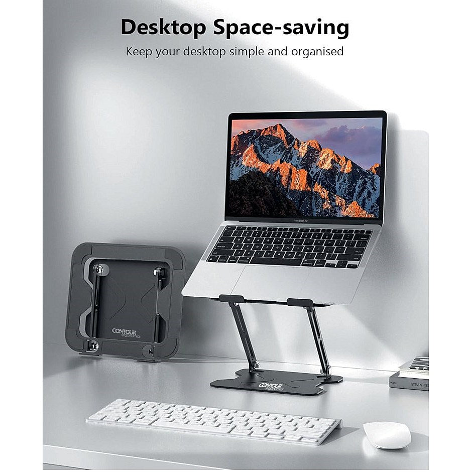 Contour Ergonomics Adjustable Metal Laptop Stand For Laptops Up To 17 Inches Black Easy2Order : CE10136