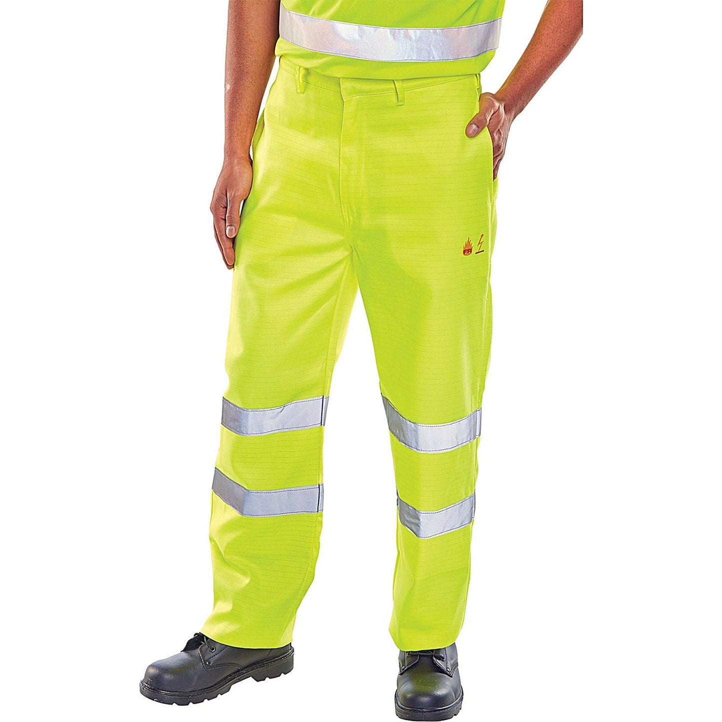 Beeswift Fire Retardant Anti Static EN471 Trousers, Saturn Yellow, 38T Easy2Order : CFRASTETSY38T