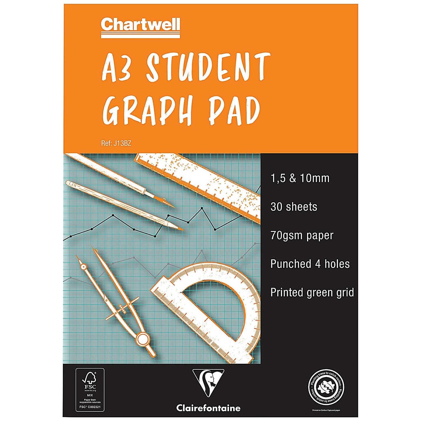 Chartwell Graph Pad, A3, 30 Sheets Easy2Order : CHJ13B