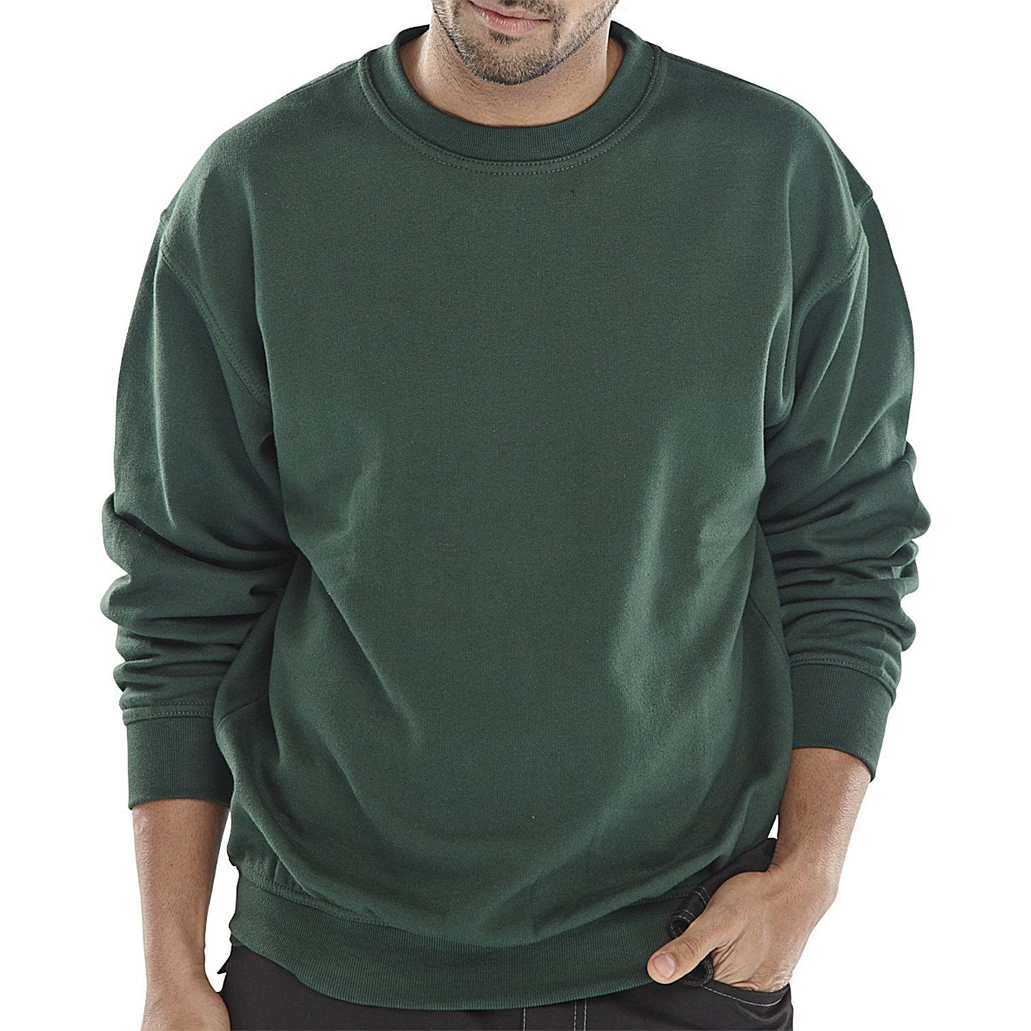 Beeswift Polycotton Sweatshirt, Bottle Green, Large Easy2Order : CLPCSBGL