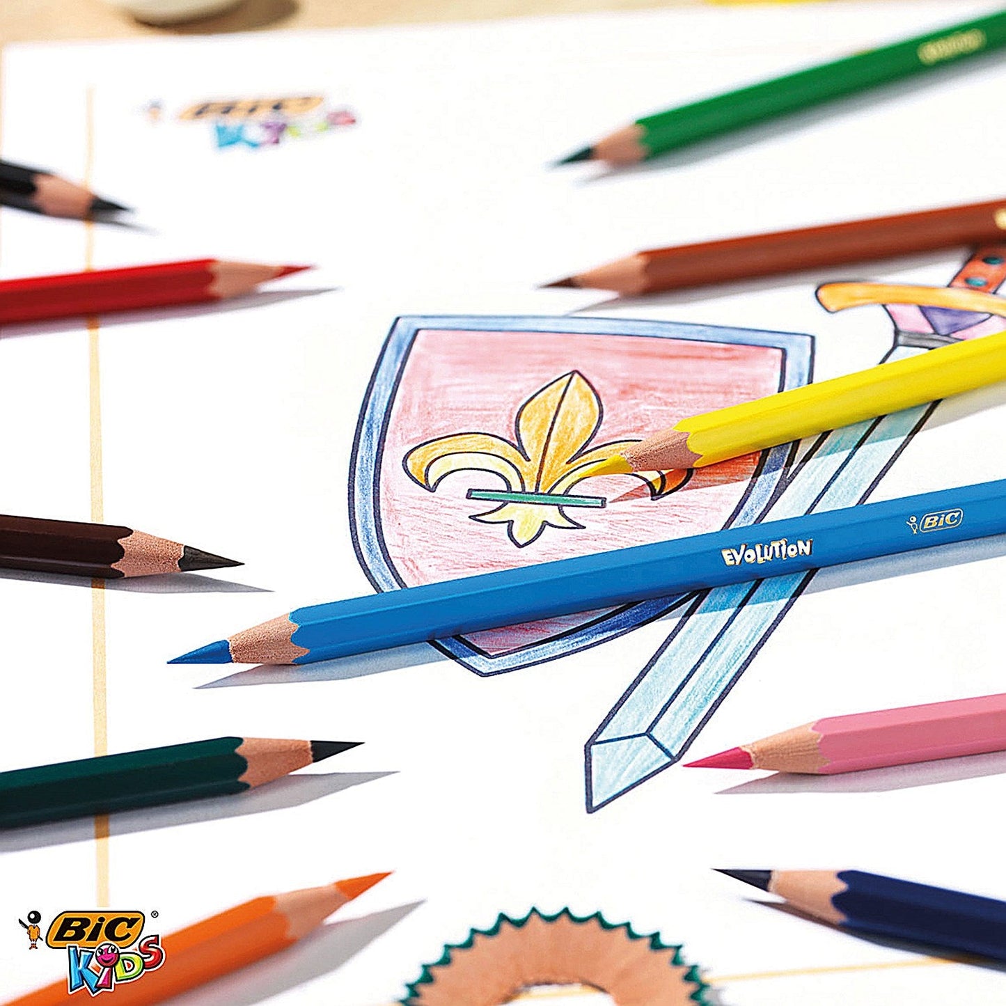 Bic Kids Evolution Colouring Pencils, Vivid Assorted Colours, Wallet of 12 Easy2Order : CN06096