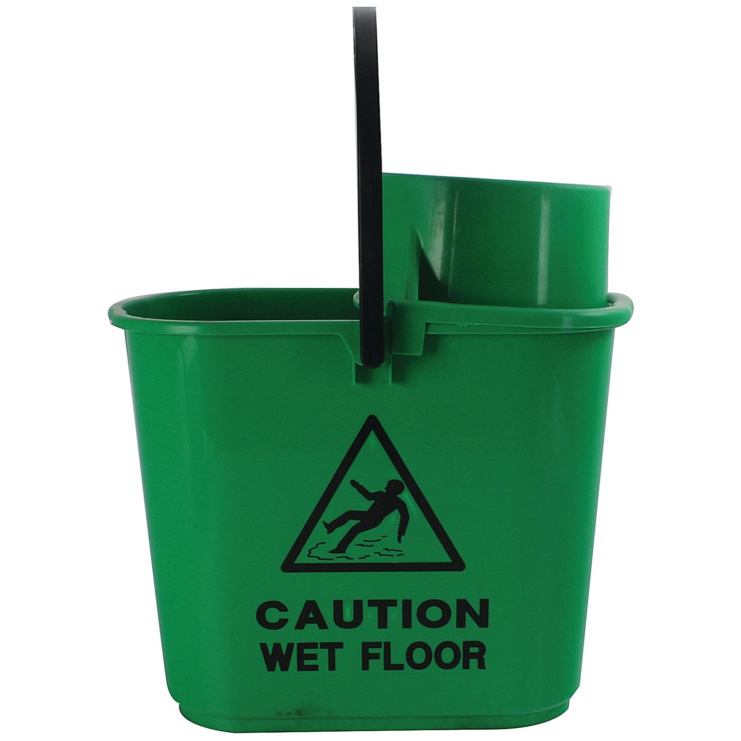 2Work Plastic Mop Bucket with Wringer 15 Litre Green CNT00066